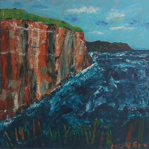 ציור נוף - סערה בים - אירלנד​