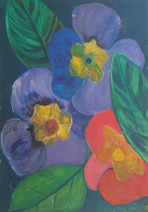ציור פרחים - פריחה צבעונית​