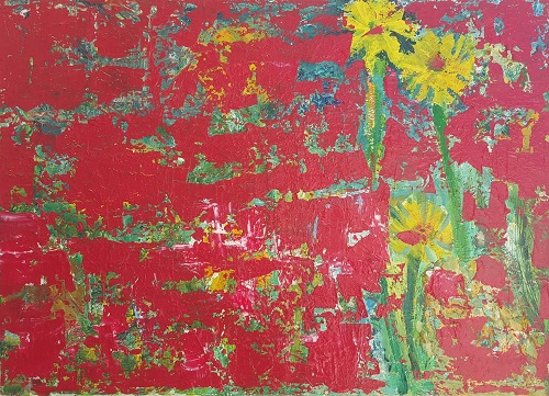 ציור פרחים - פרחים אבסטרקט​