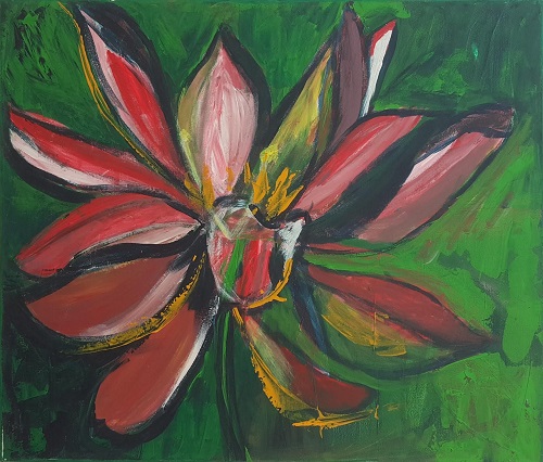 ציור פרחים - לוטוס בירוק​